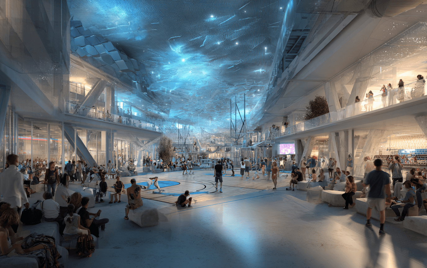 Modernes Sport & Community Center - Futuristisches Multi-Level Design