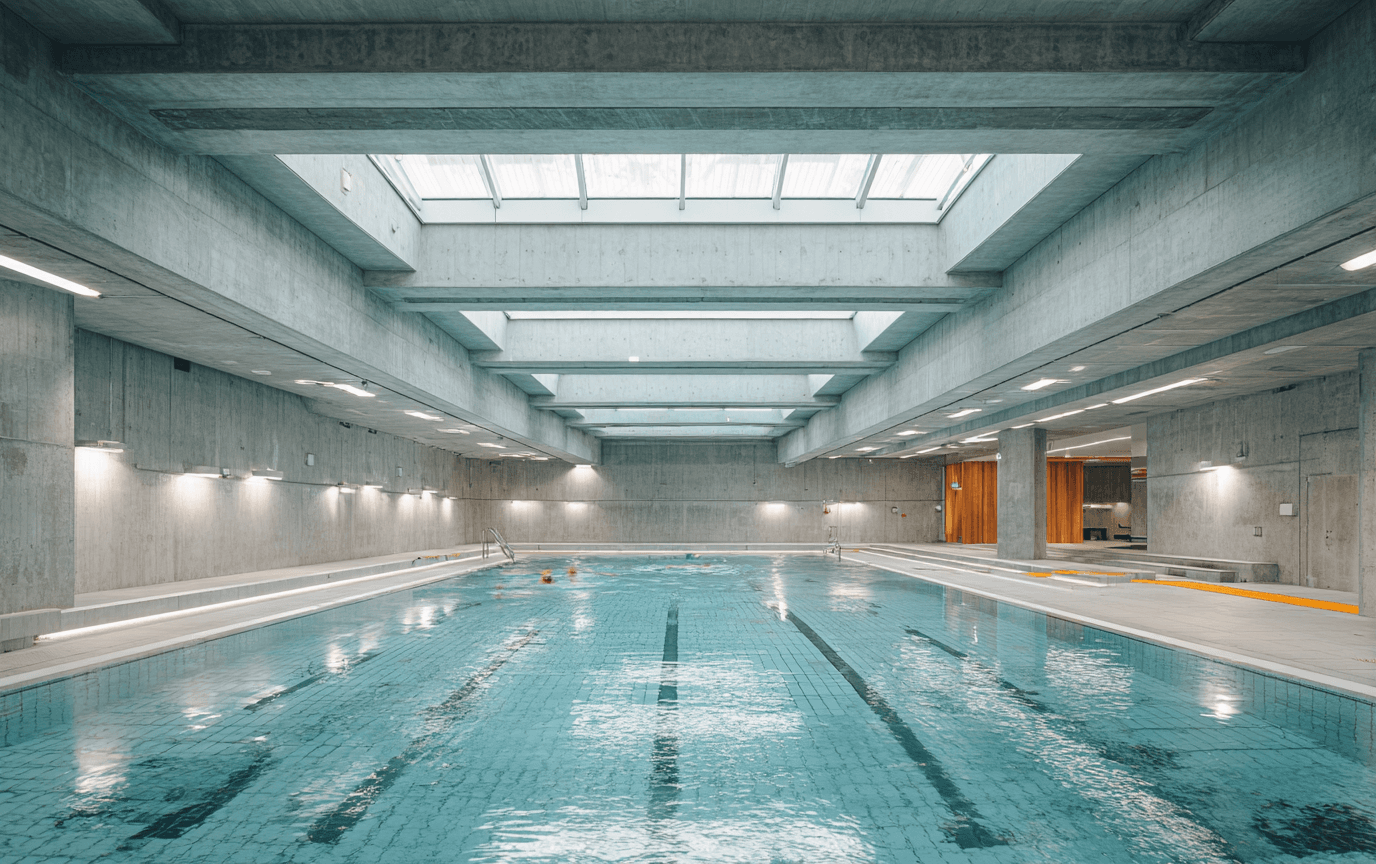 25-Meter-Schwimmbad mit Skylights im Untergeschoss